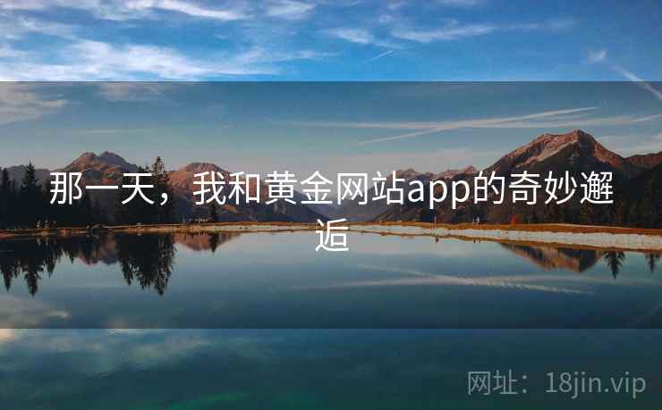 那一天，我和黄金网站app的奇妙邂逅