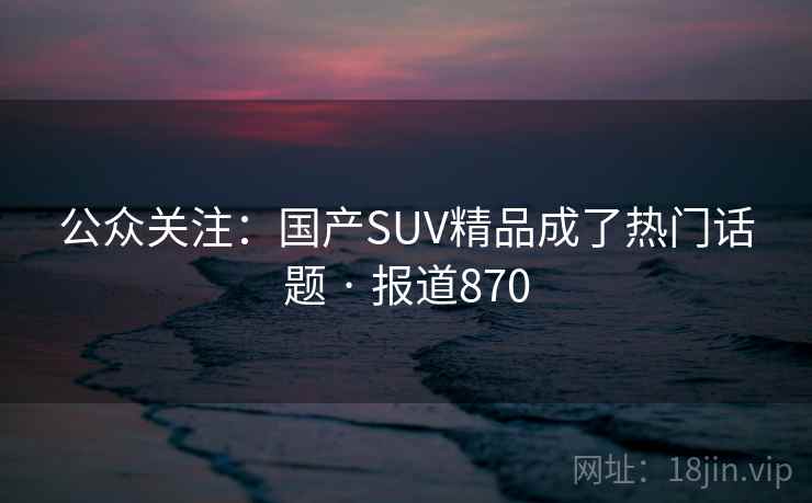 公众关注：国产SUV精品成了热门话题 · 报道870